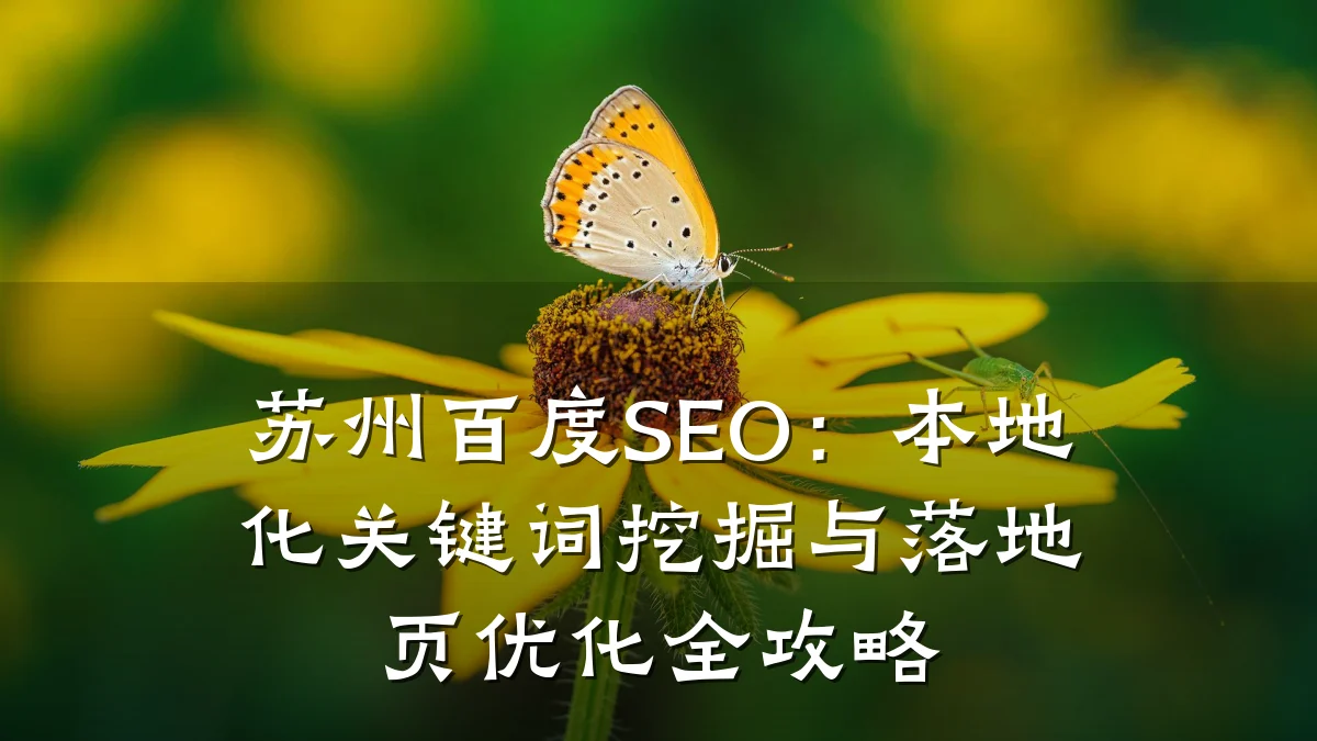苏州百度SEO:本地化关键词挖掘与落地页优化全攻略
